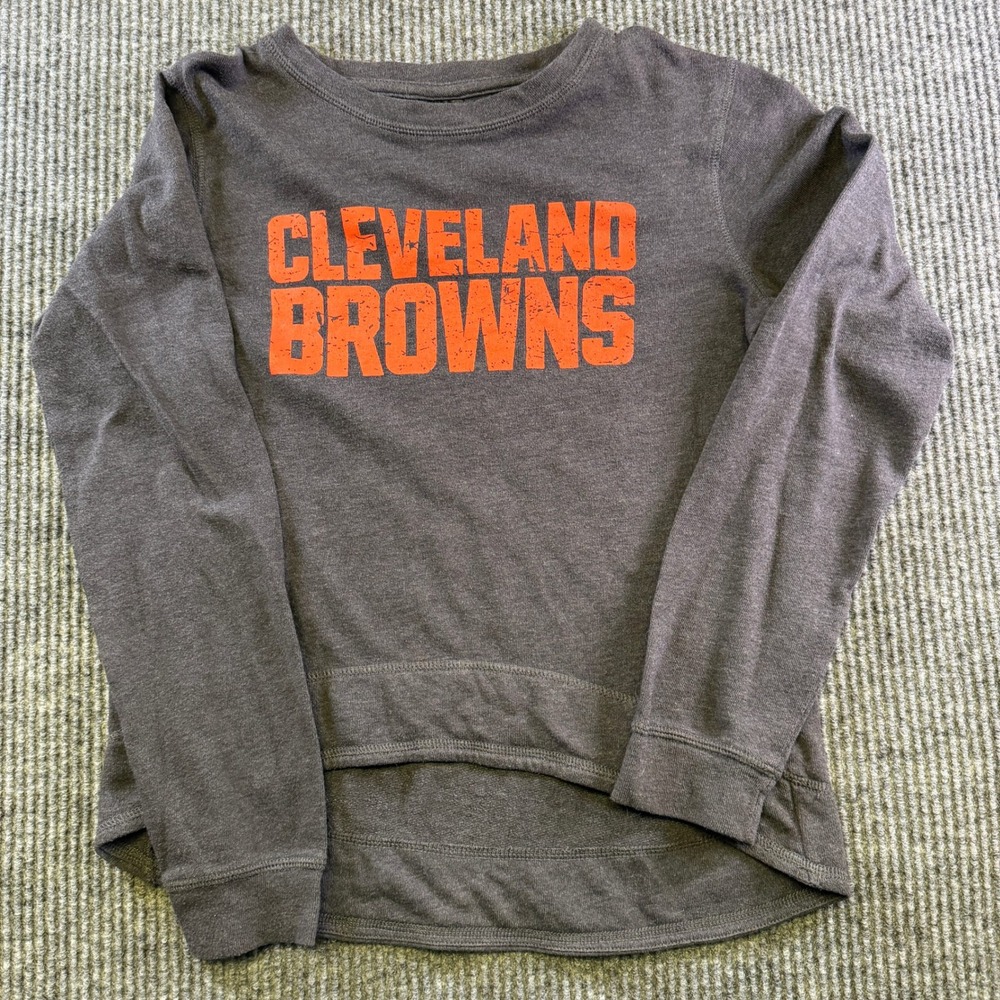 NFL Team Apparel Cleveland Browns Sleepwear Top Size S Gray Cotton Poly Blend